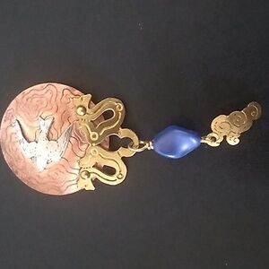 Carrie Gicker Artisian Brass, Copper and Silver Brooch